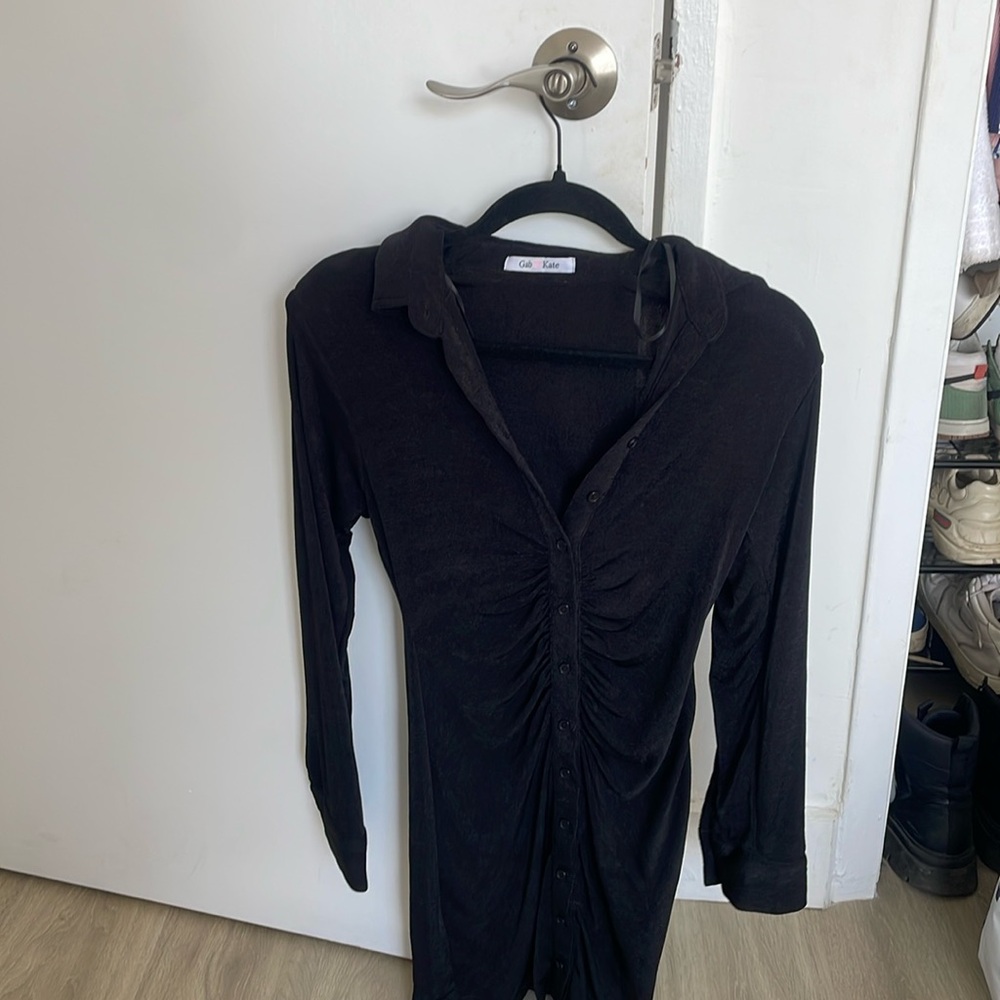 Gab Kate Black Button Up Dress